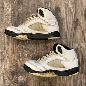 2/20 1Y Nike Air Jordan 5 Retro Olympic Gold & White GS